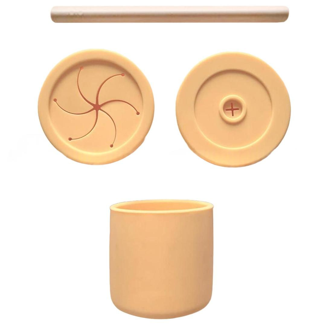 Oioi Ham+Hüp Pipetli 6 Ay+ Bardak Seti - Sarı & Gri