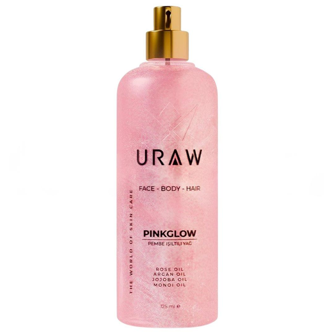 Uraw Pink Glow Pembe Işıltılı Yağ Yüz Vücut ve Saç İçin Çok Amaçlı Bakım Yağı 125 ml