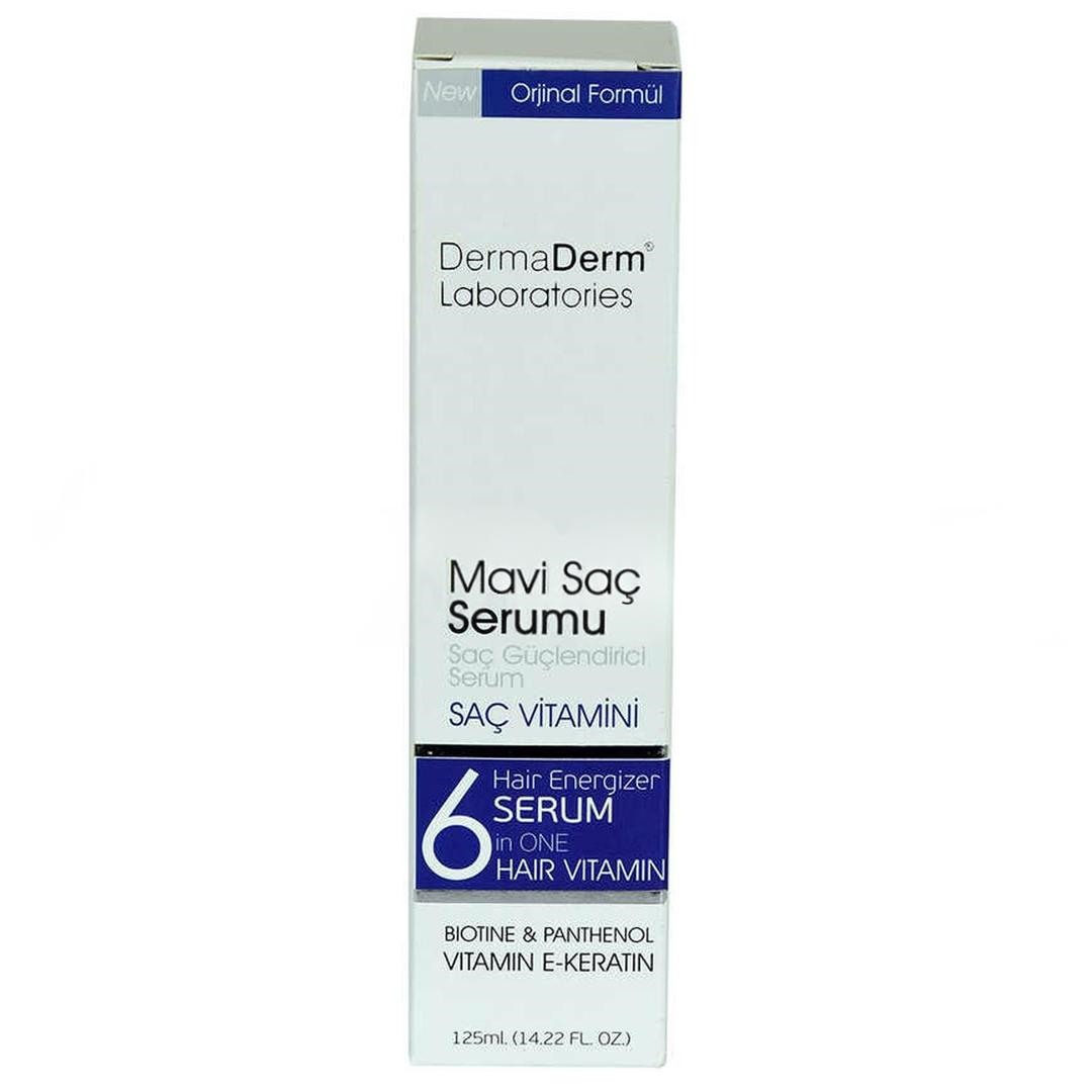 Dermaderm Mavi Saç Serumu Saç Güçlendirici Serum Biotin Panthenol Vitamin E-Keratin 125 ml