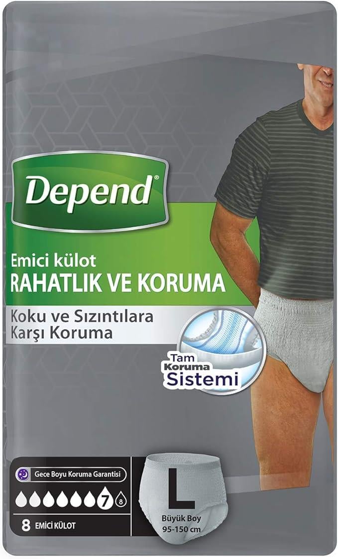 DEPEND EMİCİ KÜLOTBÜYÜK BOY ERKEK (8X6)