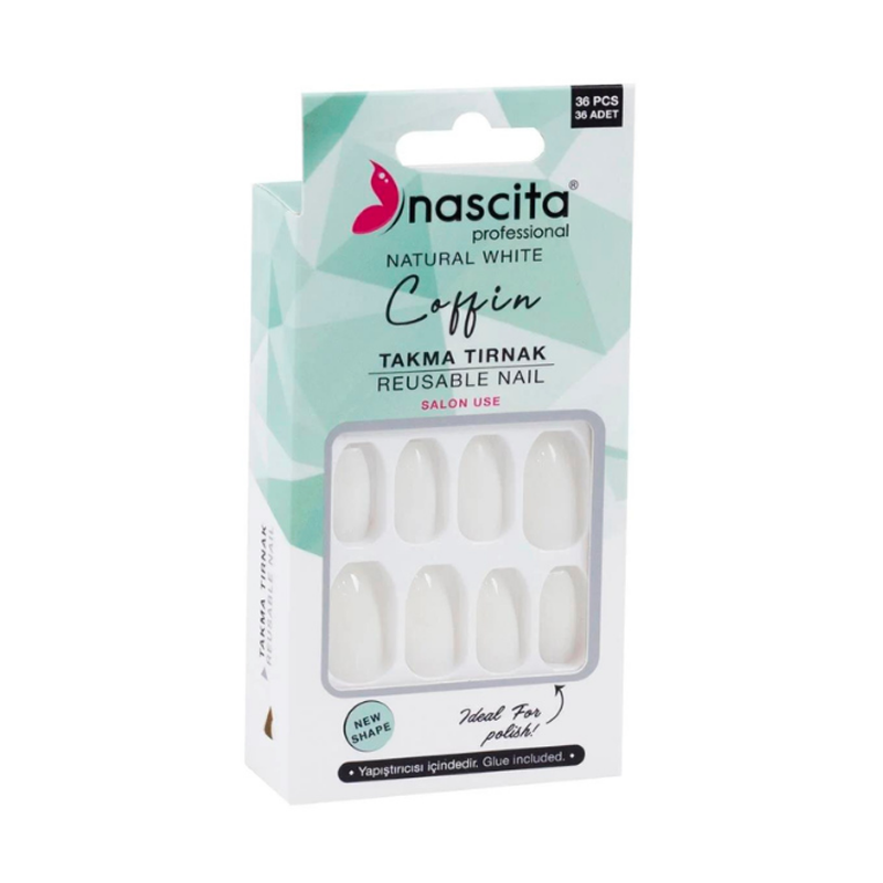 Nascita Natural White Coffin 36lı Takma Tırnak