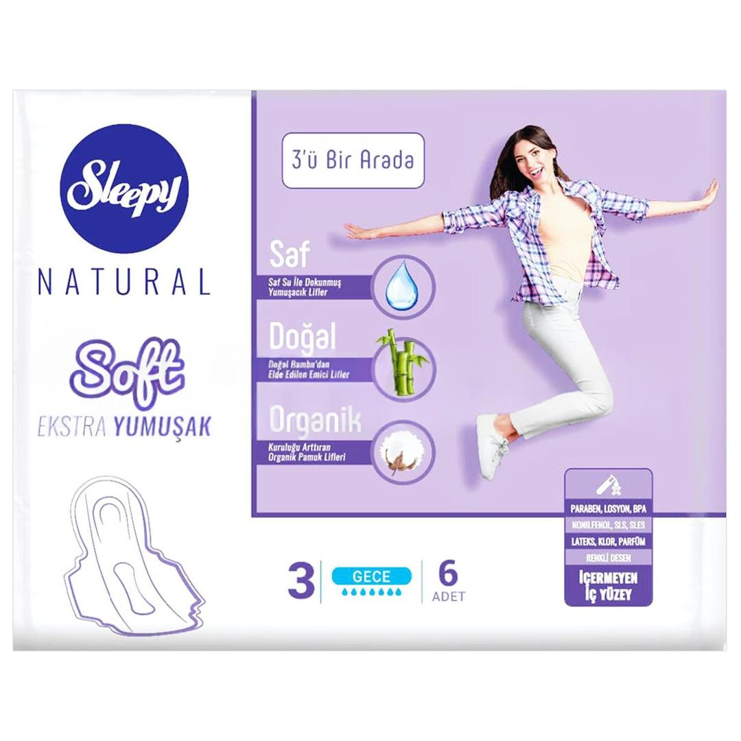 Sleepy Natural Soft Hijyenik Ped Gece 6'lı