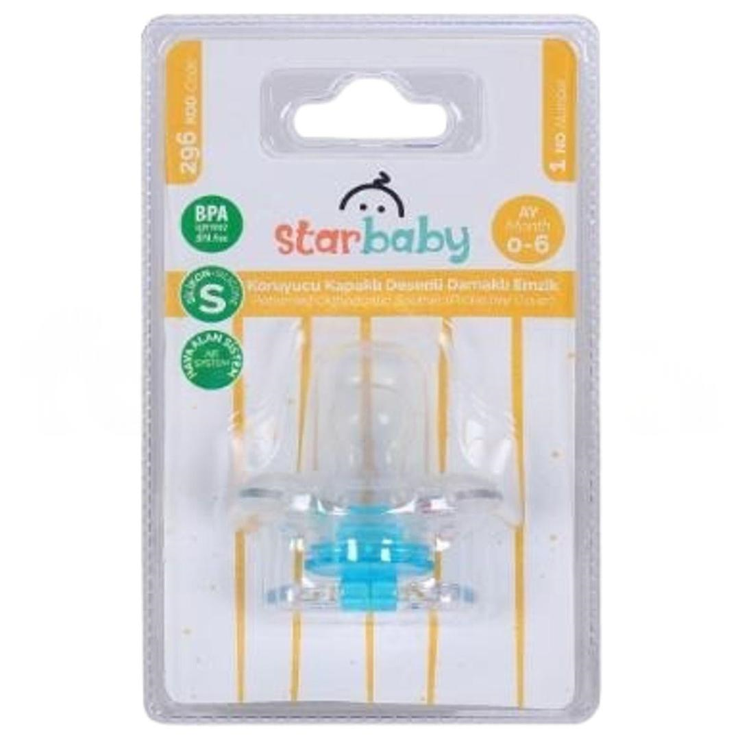 Star Baby 296 Desenli Koruma Kapaklı Damaklı Emzik No: 1