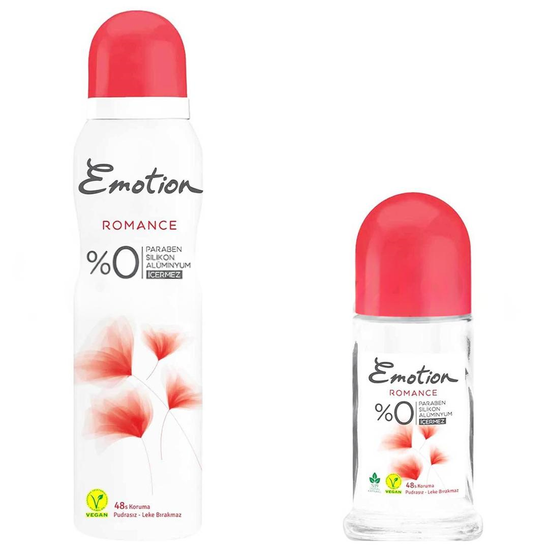 Emotion Kadın Sprey Deodorant 150 ml + Romance Roll-On Deodorant 50 ml