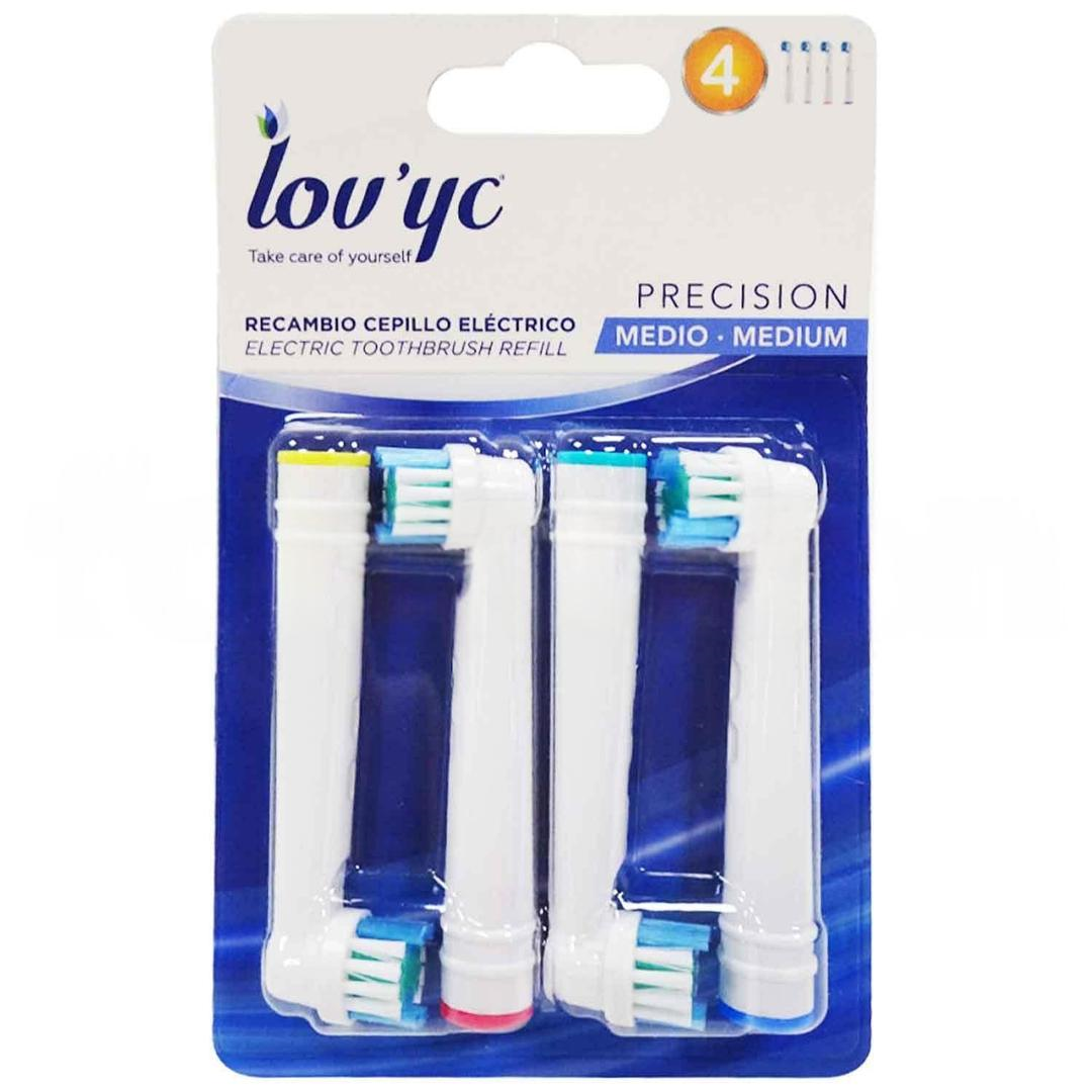 Lov'yc Precision Orta Elektrikli Diş Fırçası Yedeği 4'lü