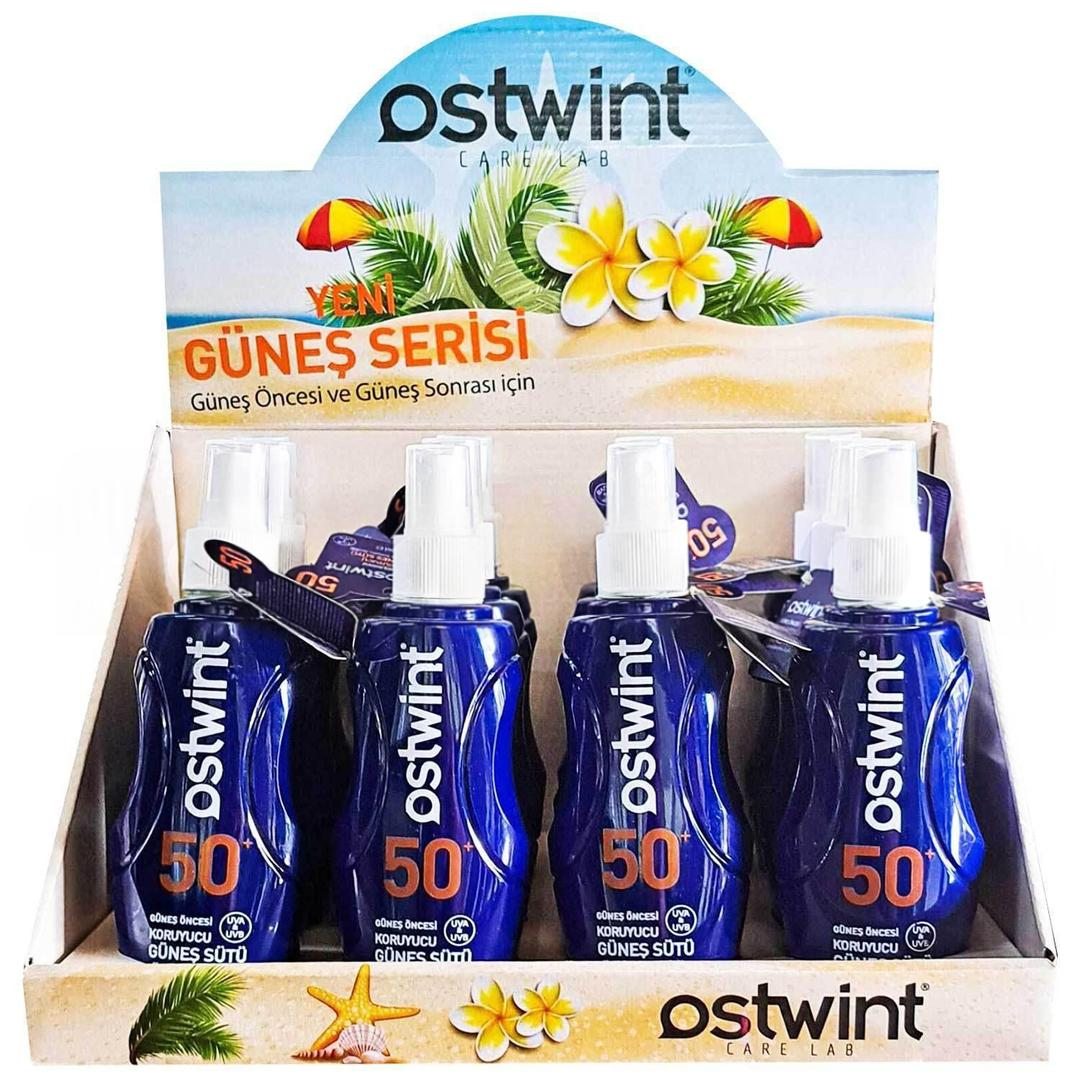 Ostwint Yetişkin Koruyucu Güneş Sütü SPF50+ 250 ml - 12'li Stant