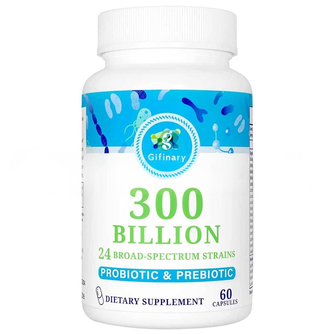 Gifinary Probiotics For Women And Men, 300 Billion Cfu, 24 Strains Probiotics 60 Capsules - İthal