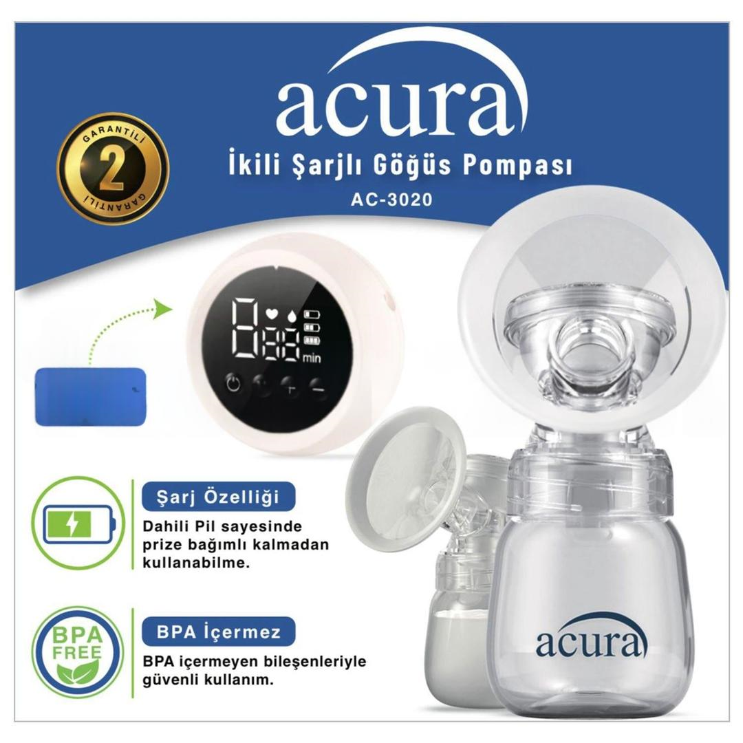 Acura AC-3020J İkili Şarjlı Göğüs Pompası