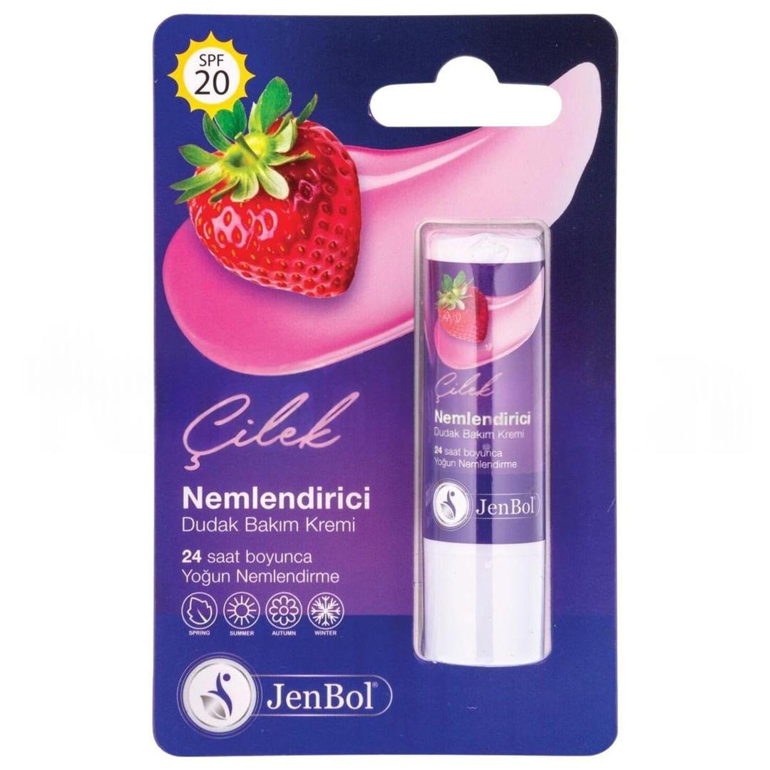 Jenbol Lip Balm Nemlendirici Dudak Bakım Kremi Çilek SPF20 5 gr