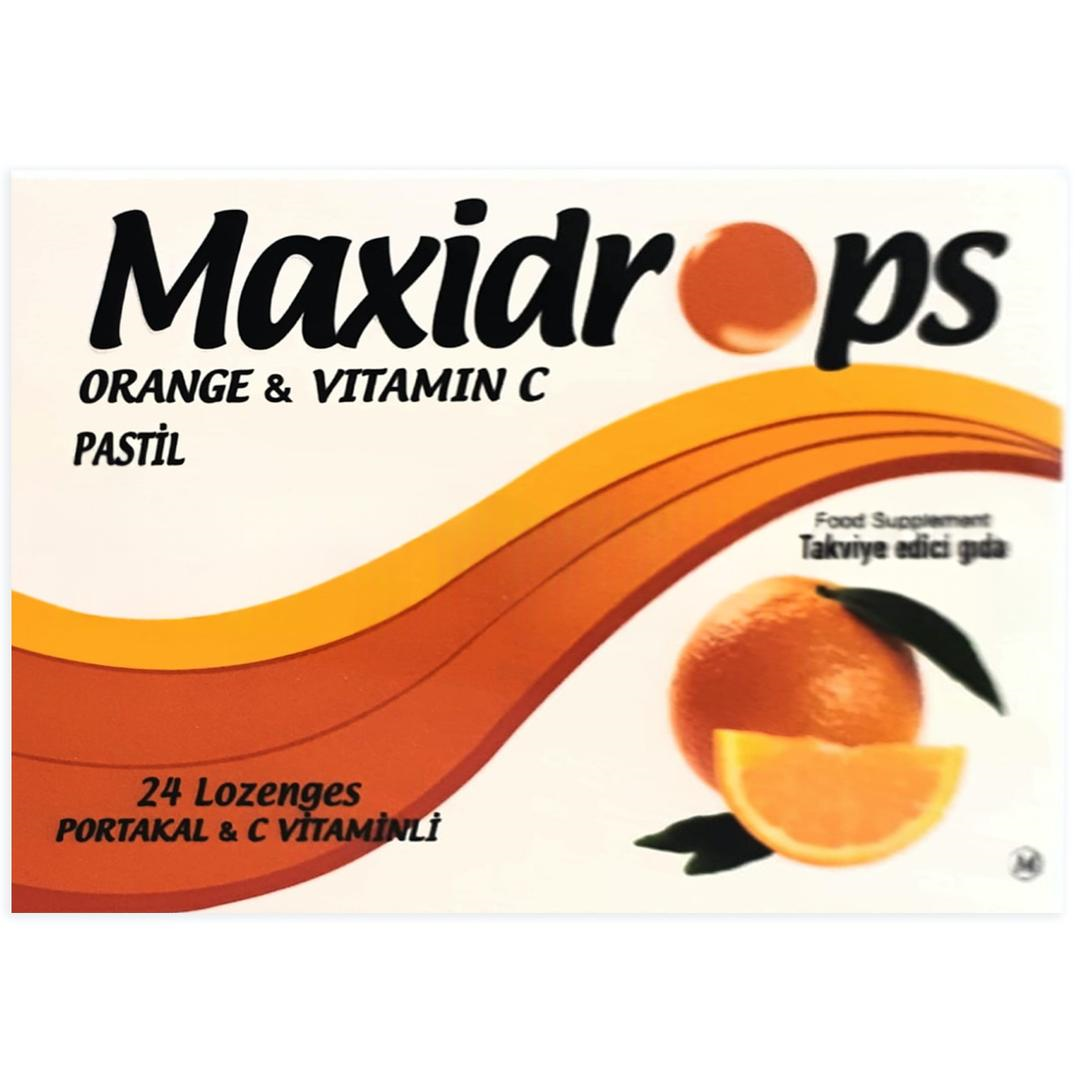 Maxidrops Pastil Portakal ve C Vitamini 24'lü