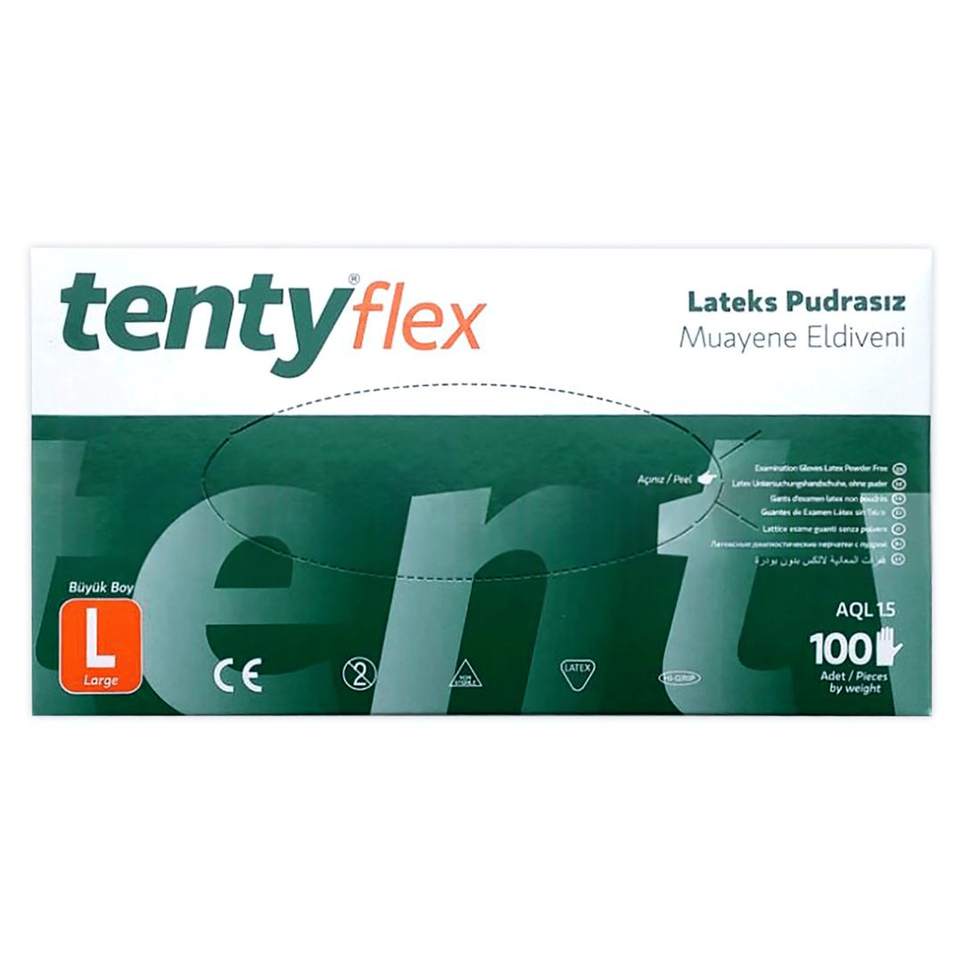Tenty Flex Eldiven Pudrasız Lateks Large 100'lü