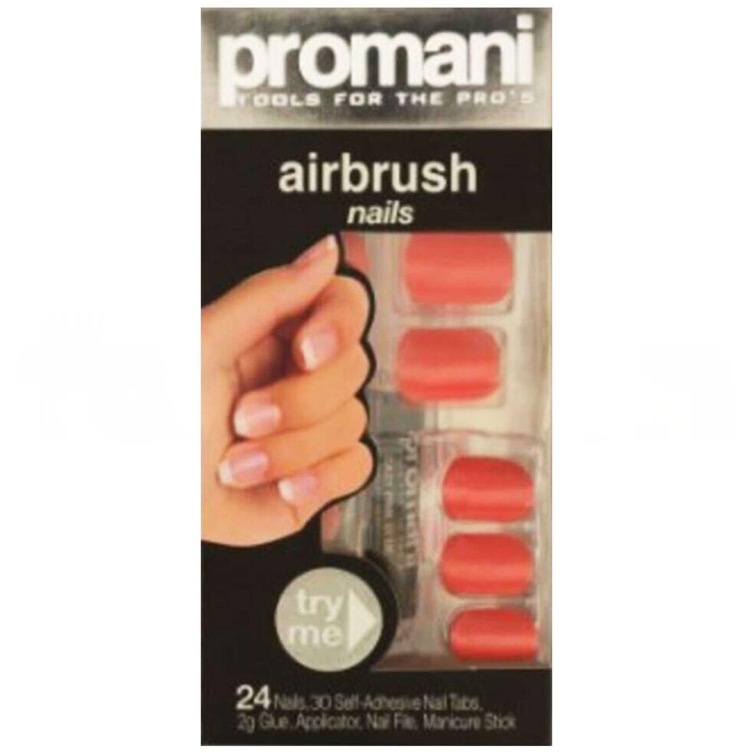 Promani Nar Çiçeği Rengi Takma Tırnak - Air Brush Nails Fingers