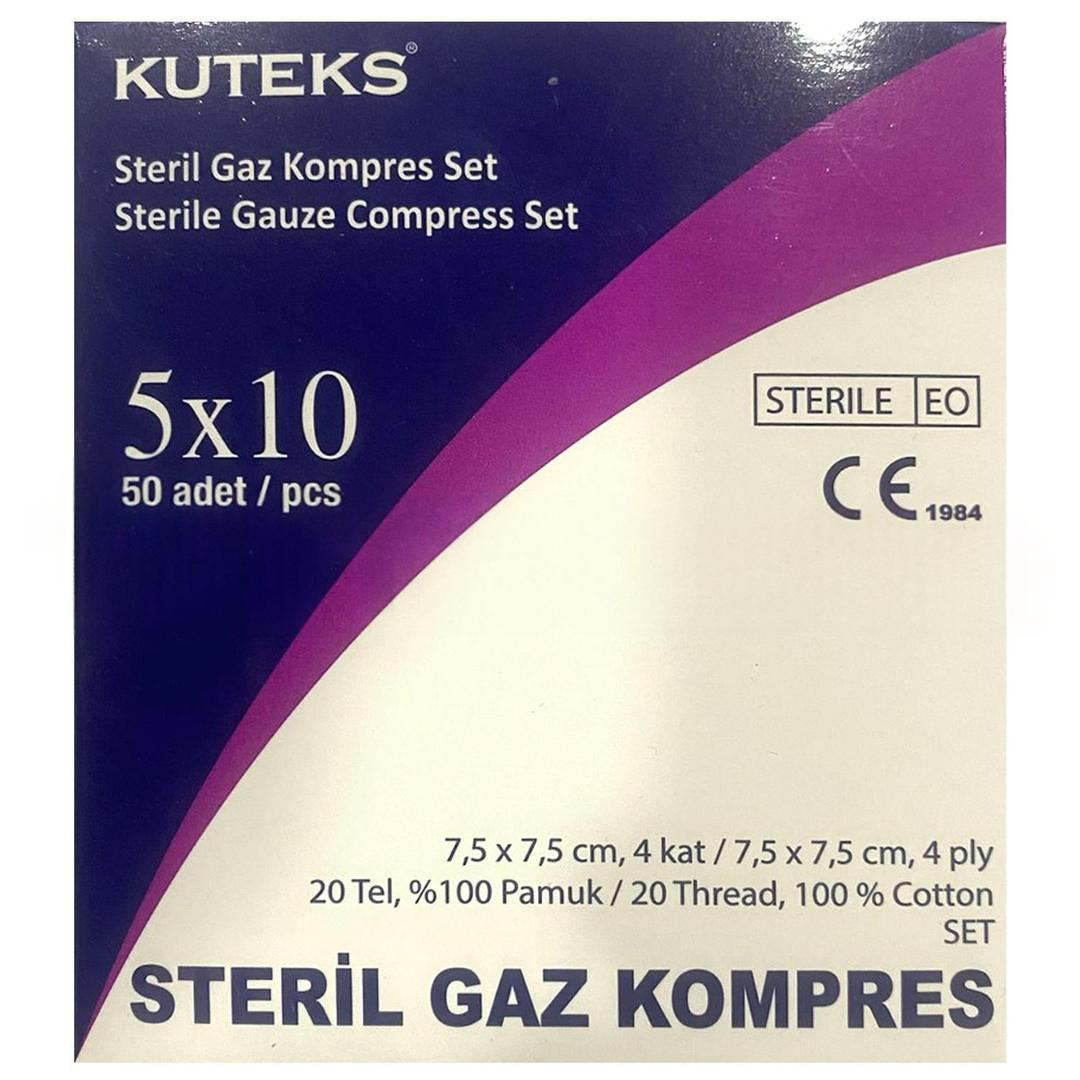 Kuteks Steril Gaz Kompres 7.5 x 7.5 cm (10x5) 50'li