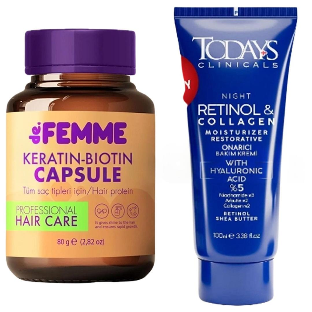 De Femme Saç Bakım Proteini 100 ml + Todays Clinicals Onarıcı Krem 100 ml