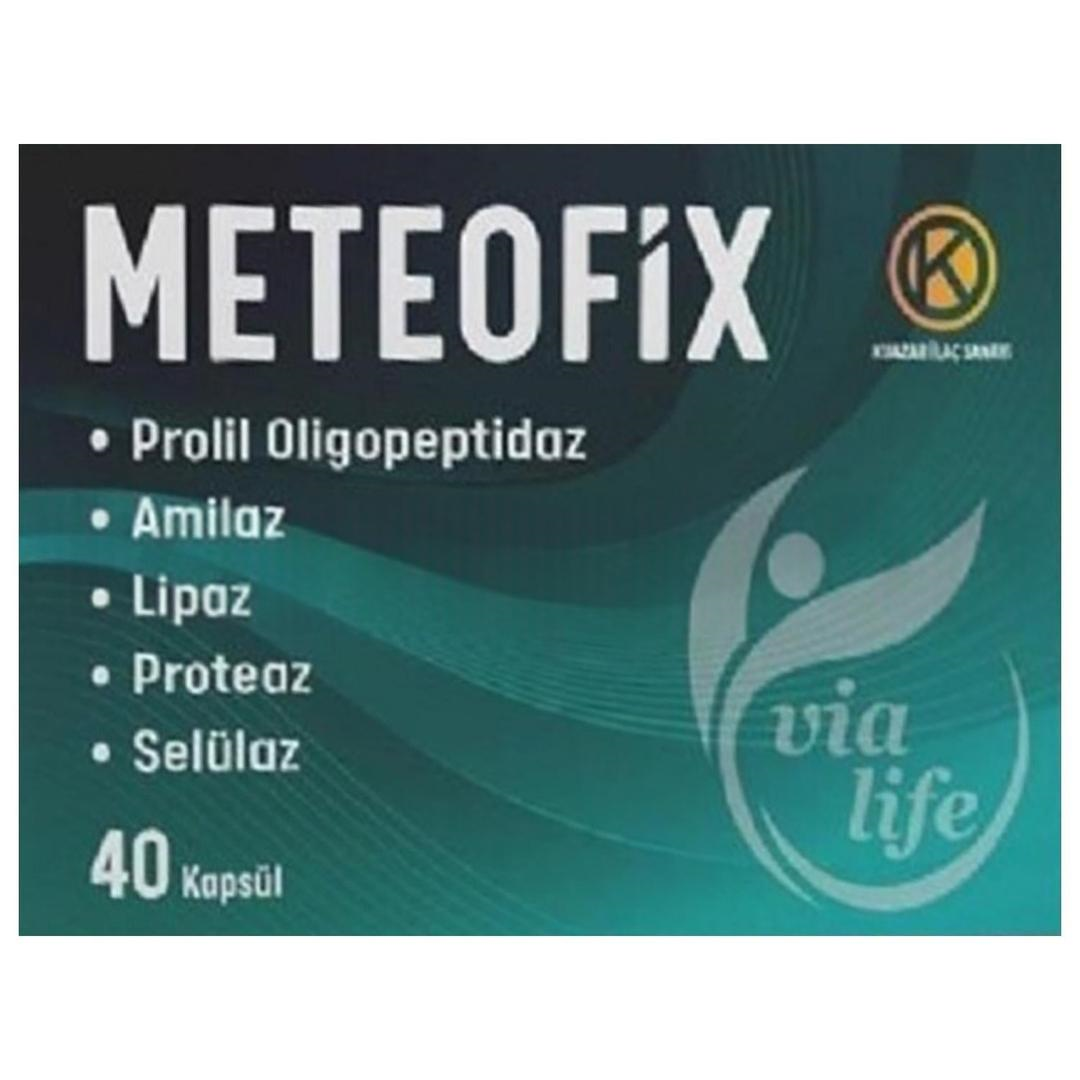 Meteofix Propil Oligopeptidaz Amilaz Lipaz Proteaz Selülaz Bromelain Zencefil Sindirim Enzimleri 40 Kapsül