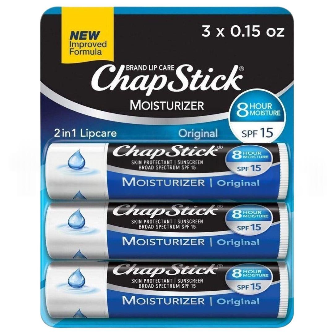 Chapstick Lip Moisturizer Protectant With SPF15 3 Sticks