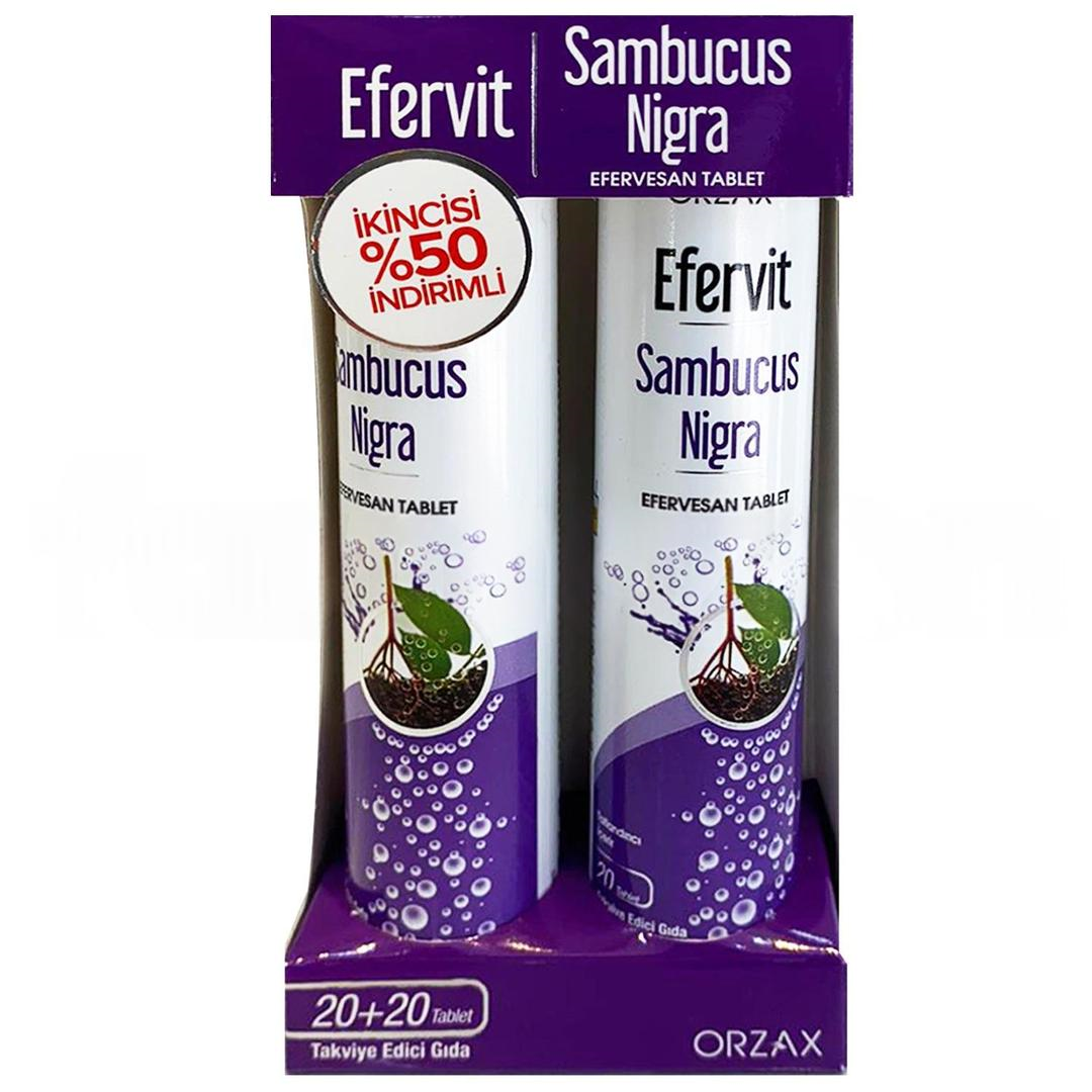 Efervit Sambucus Nigra İkili Tablet 20+20 - İkincisi %50 İndirimli - Eski Ambalaj