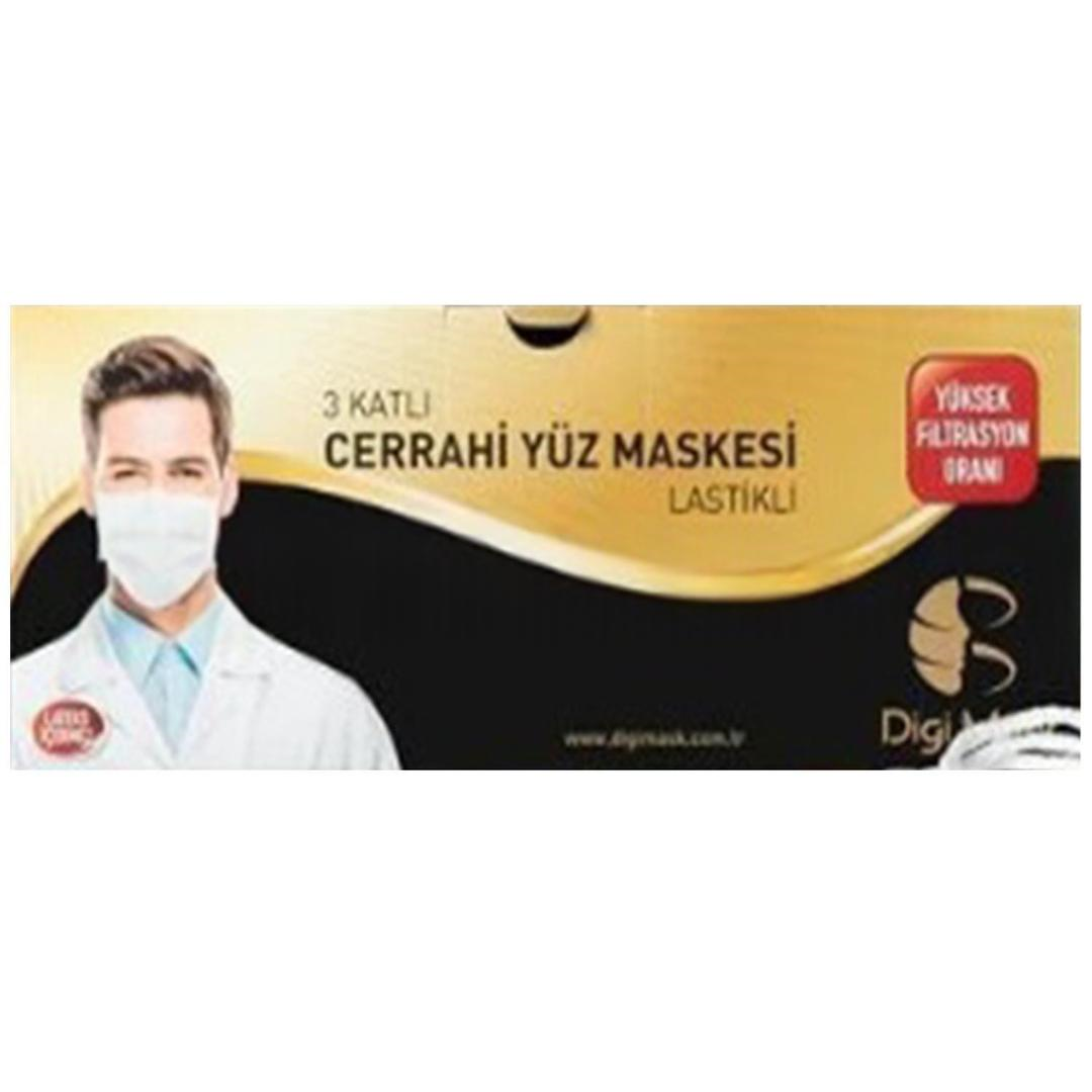 Digimask 3 Katlı Full Ultrasonik Cerrahi Maske Telli 50'li