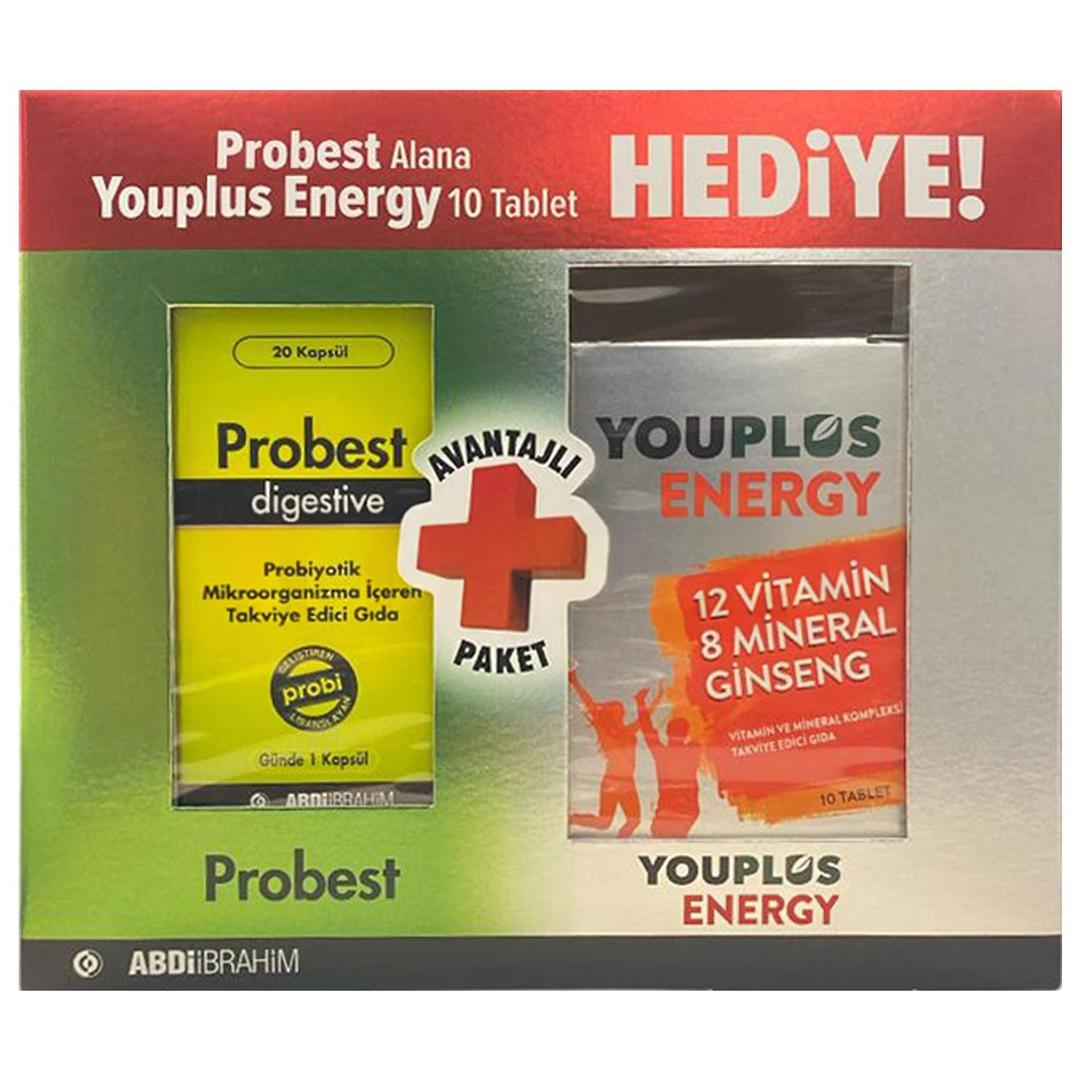 Probest Digestive Probiyotik 20 Kapsül Alana + Youplus Energy 10 Tablet Hediye