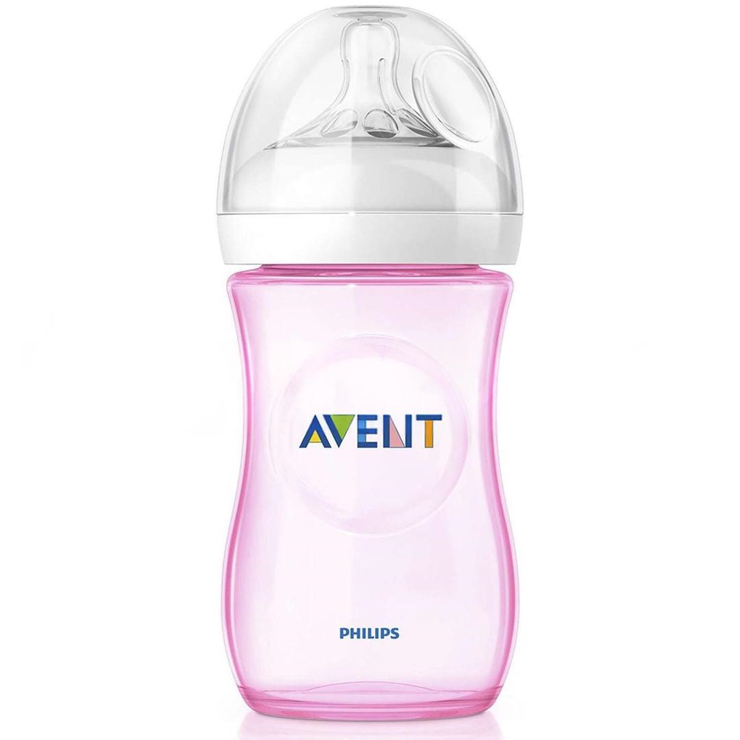Avent Natural PP Biberon Yavaş Akış 1 Ay+ 260 ml - Pembe