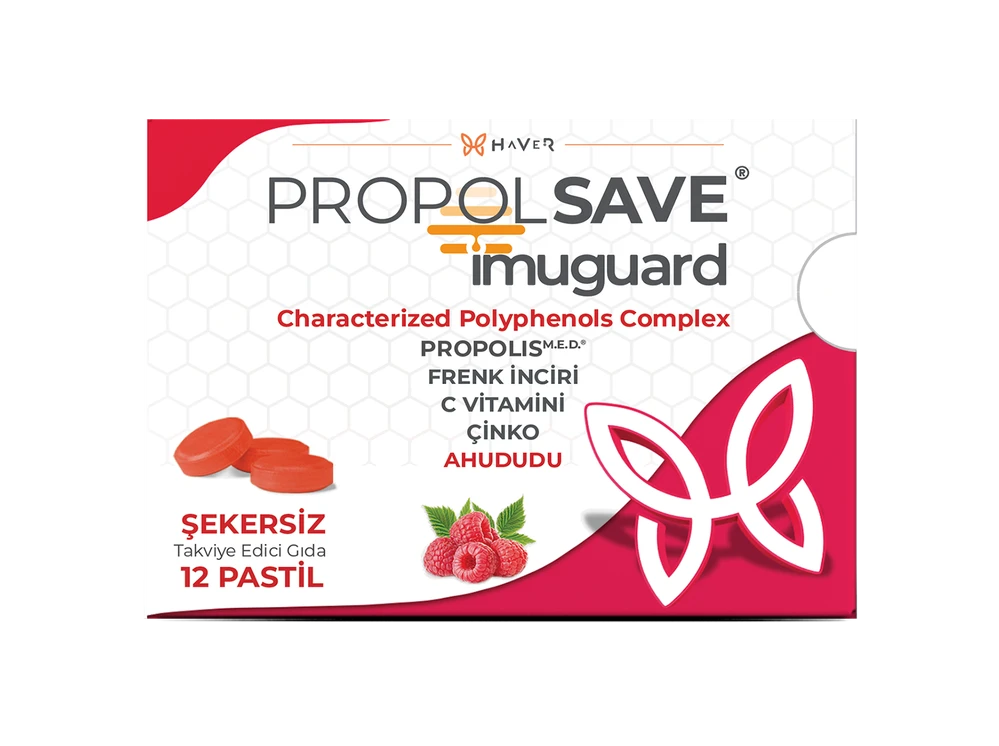 Propolsave Imuguard Ahududu Aromalı 12 Adet Pastil