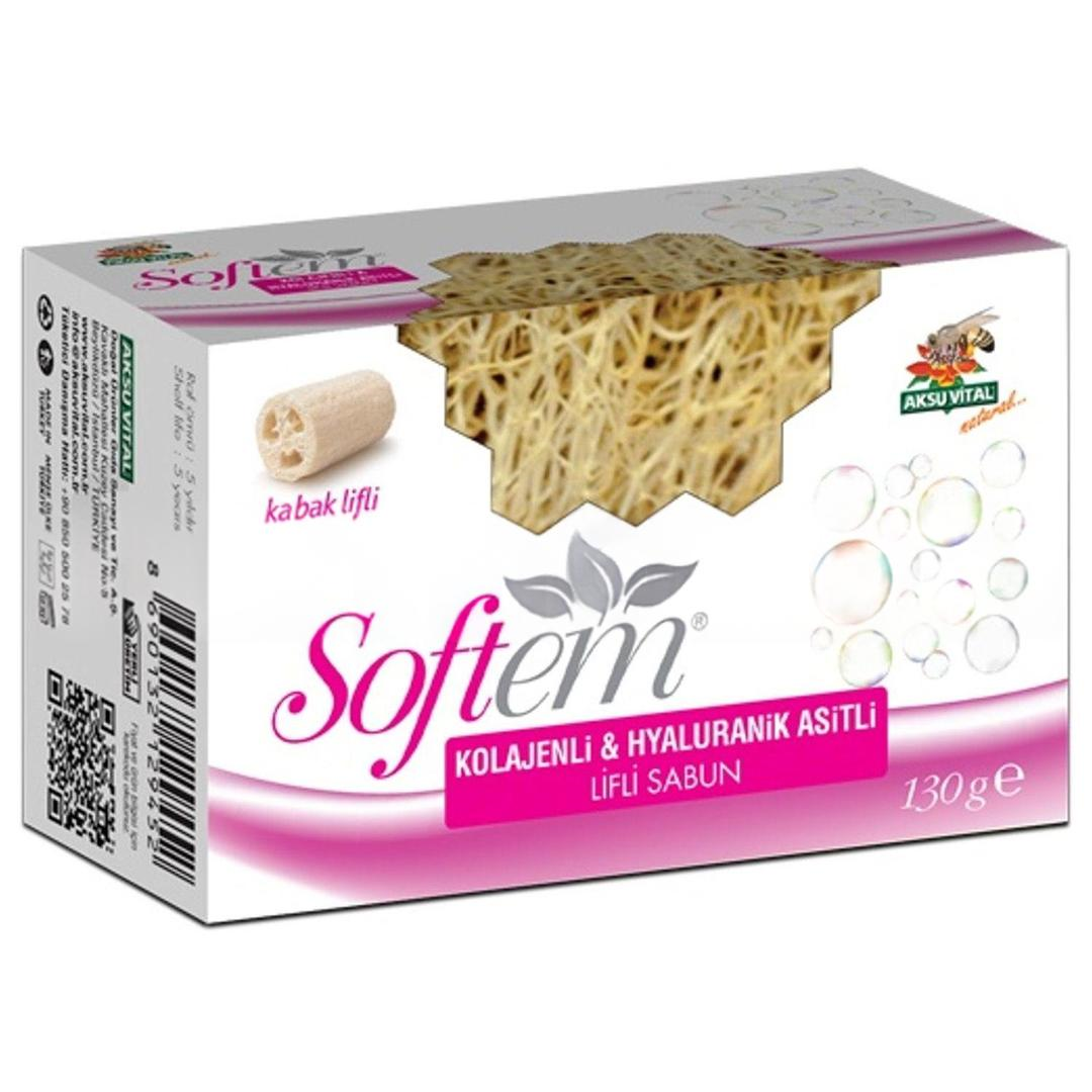 Softem Kolajenli ve Hyalironik Asitli Kabak Lifli Sabun 130 gr