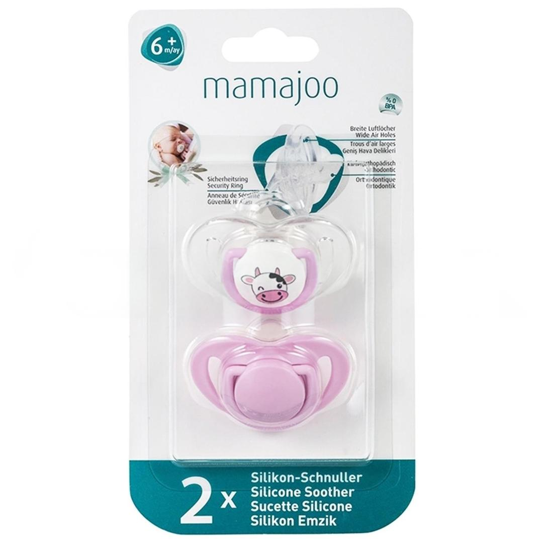 Mamajoo Ortodontik Silikon Emzik 6+ Ay İnek Desenli 2'li - Pembe