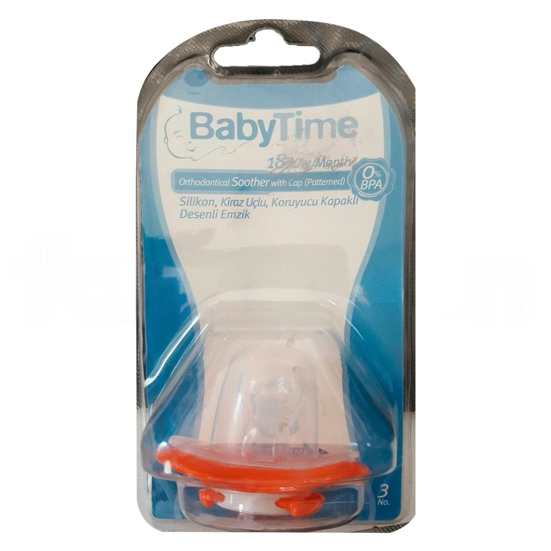 Baby Time BT154-3 Silikon Damaklı Koruyucu Kapaklı Emzik No: 3