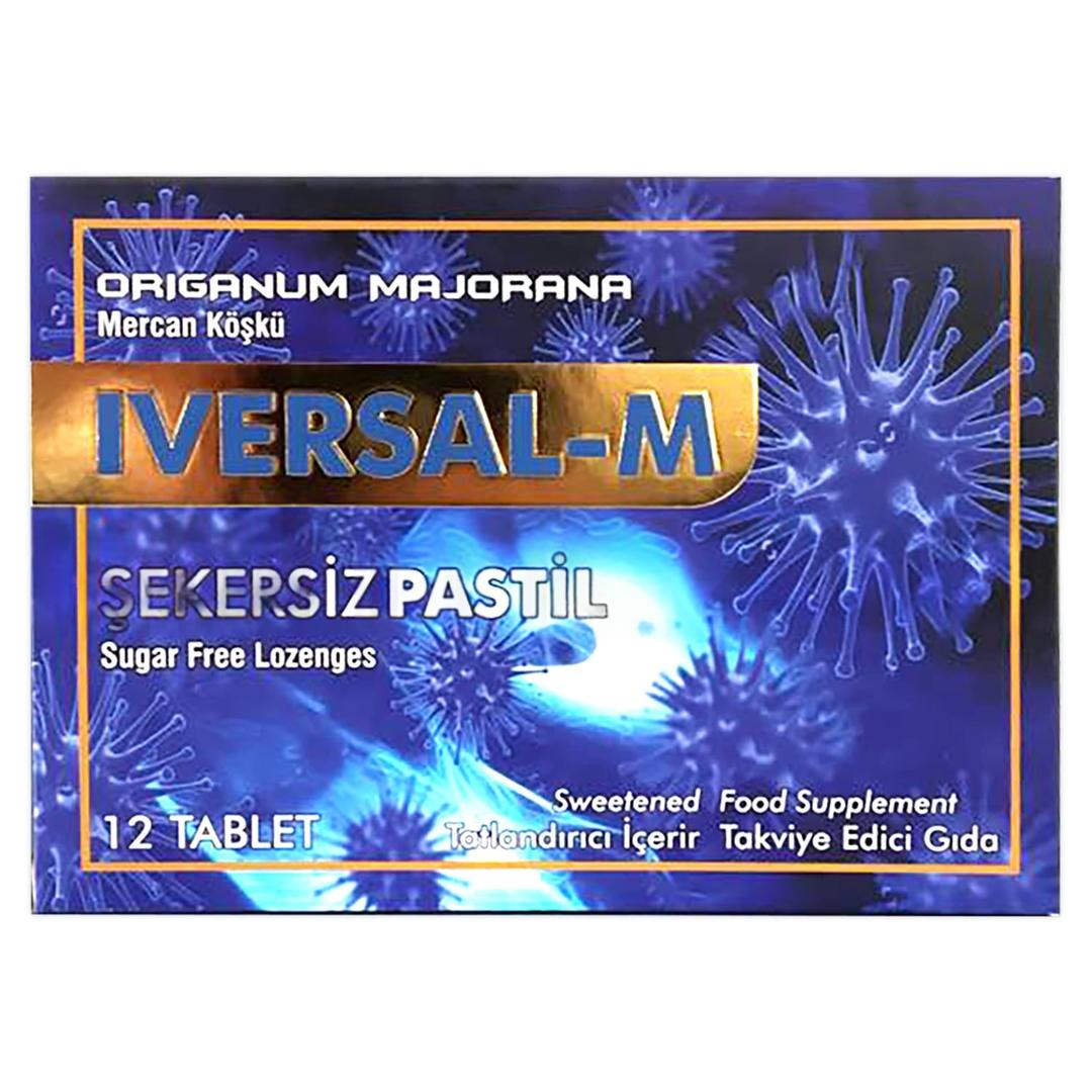 Iversal M Şekersiz Pastil 12 Tablet