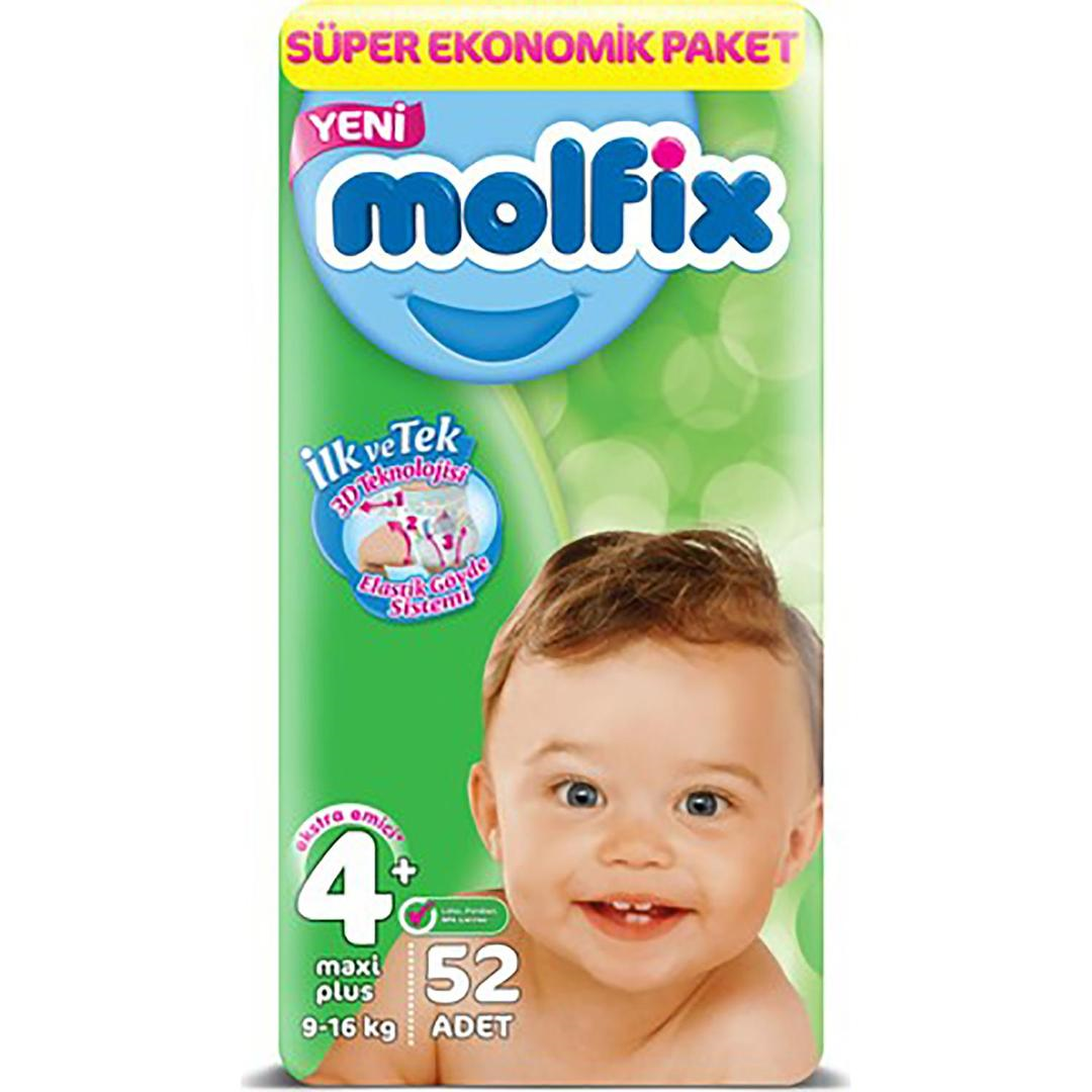Molfix Bebek Bezi 4+ Numara 52'li