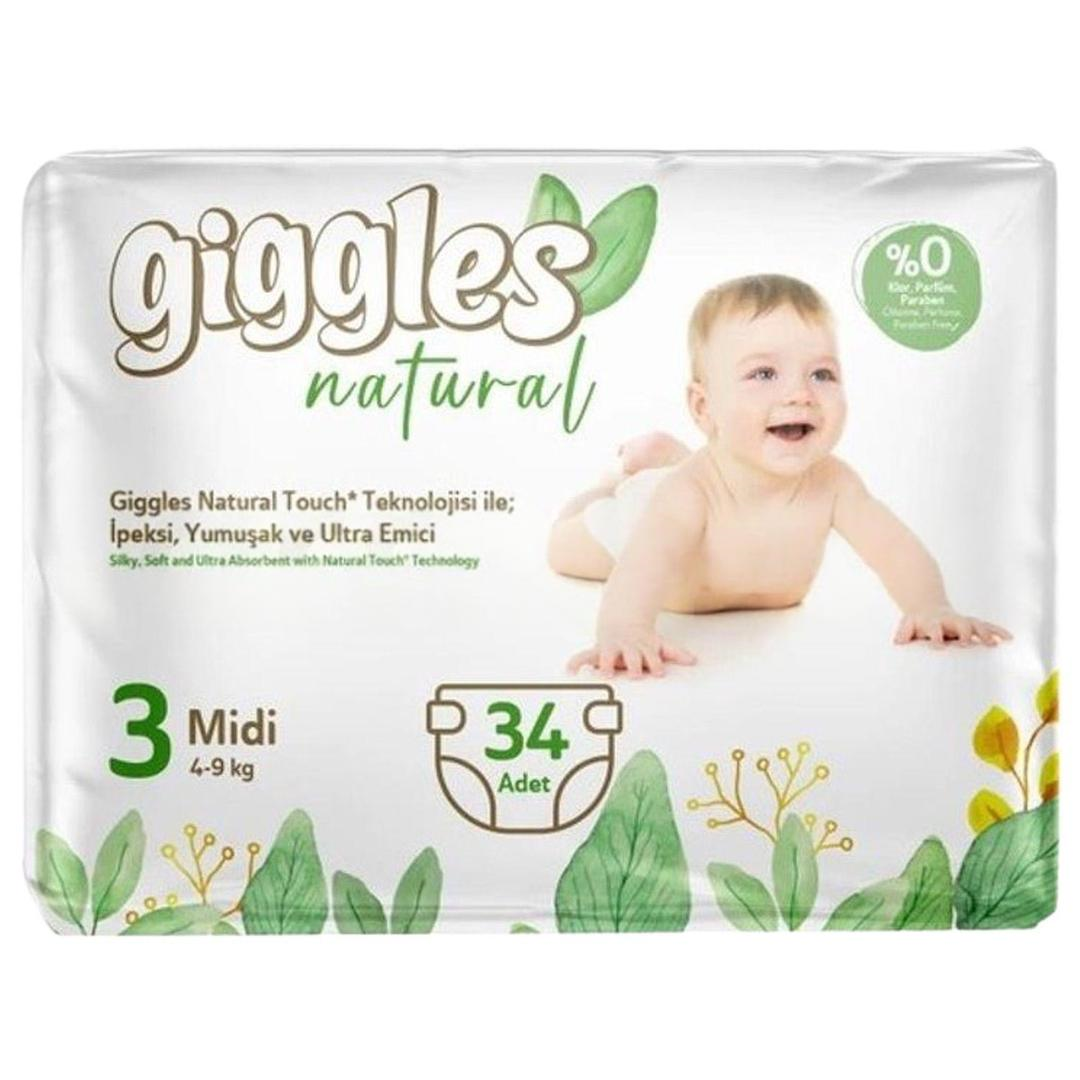 Giggles Natural 3 Numara Midi 34'lü