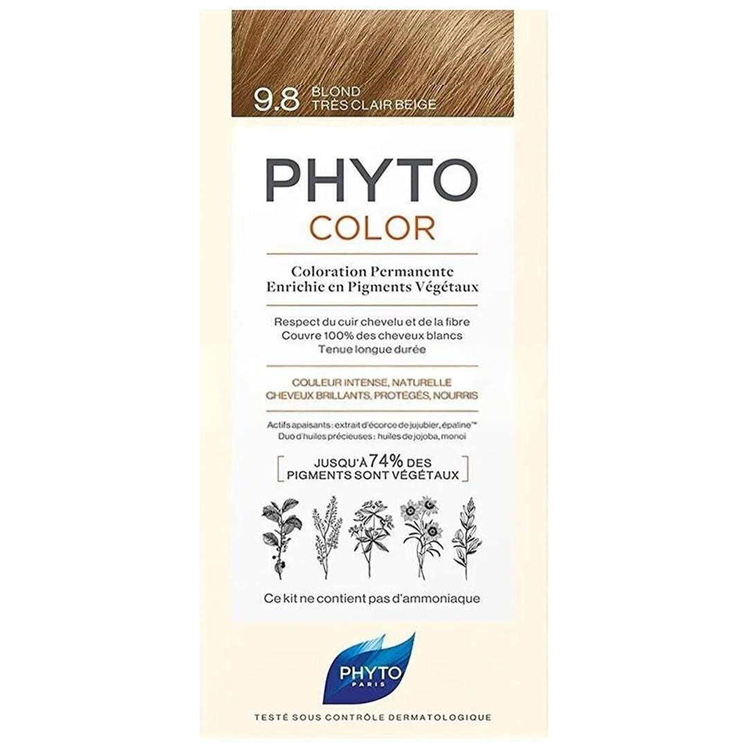 Phyto Phytocolor 9.8 Açık Sarı Bej Amonyaksız Kalıcı Bitkisel Saç Boyası - İkili Avantaj Set