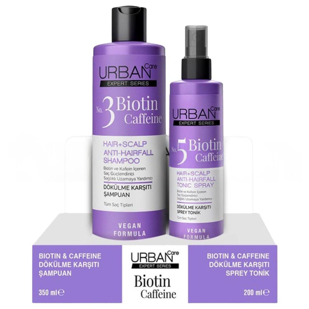 Urban Care Expert Biotin & Cafein Şampuan 350 ml + Urban Care Expert Biotin & Cafein Sprey 200 ml