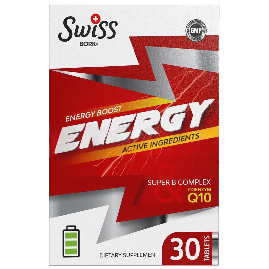 Swiss Bork Energy Q10 + Gingeng + K2 + Folat 30 Tablet