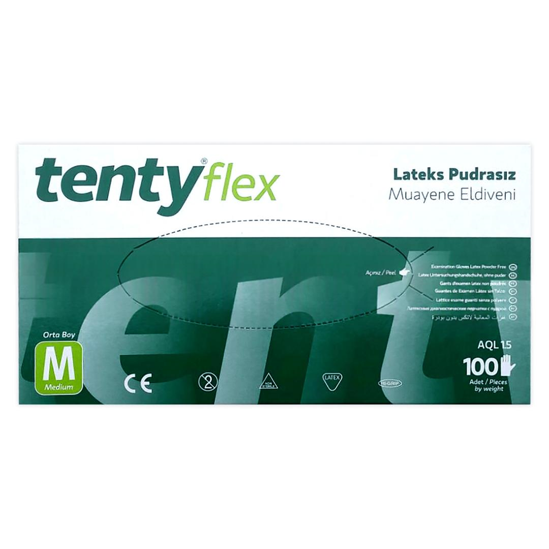 Tenty Flex Eldiven Pudrasız Lateks Medium 100'lü