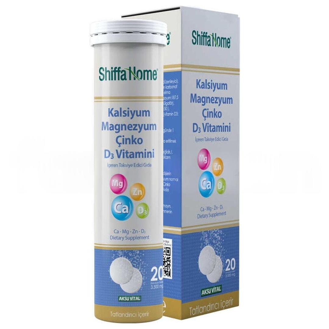 Shiffa Home Kalsiyum Magnezyum Çinko D3 Vitaminli 20 Tablet