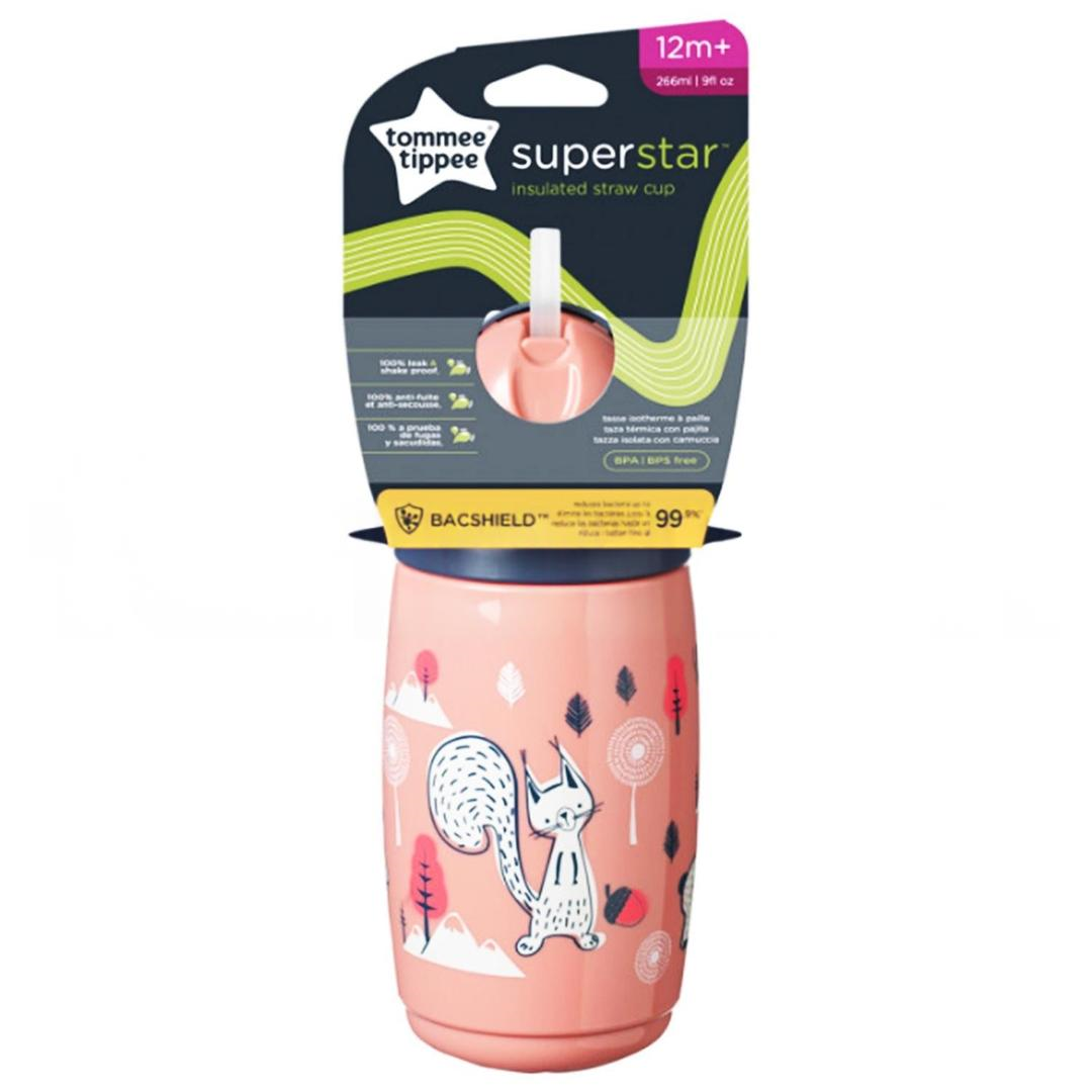 Tommee Tippee Süper Star Isı Yalıtımlı Pipetli Bardak - Pembe
