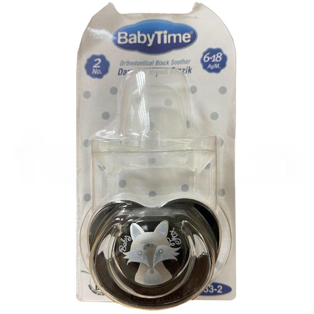 Baby Time BT153 Silikon Damaklı Koruyucu Kapaklı Siyah Gövdeli Emzik