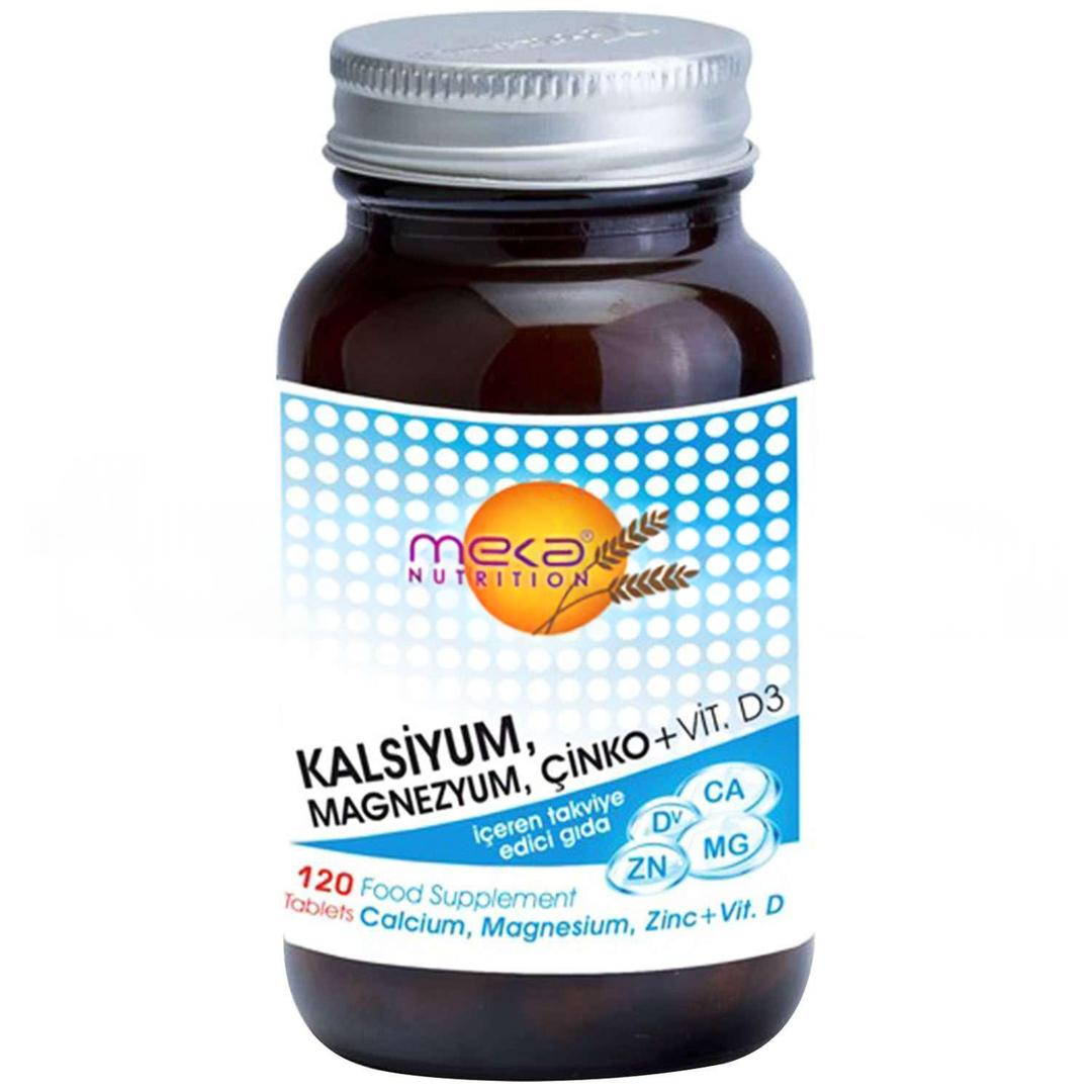 Meka Nutrition Kalsiyum Magnezyum Çinko D3 1360 mg 120 Tablet