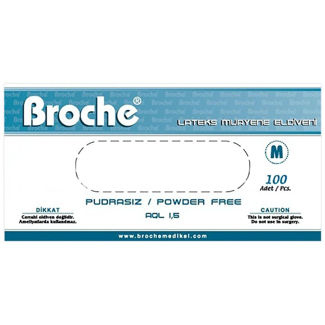 Broche Muayene Eldiveni Lateks Pudralı Medium 100'lü