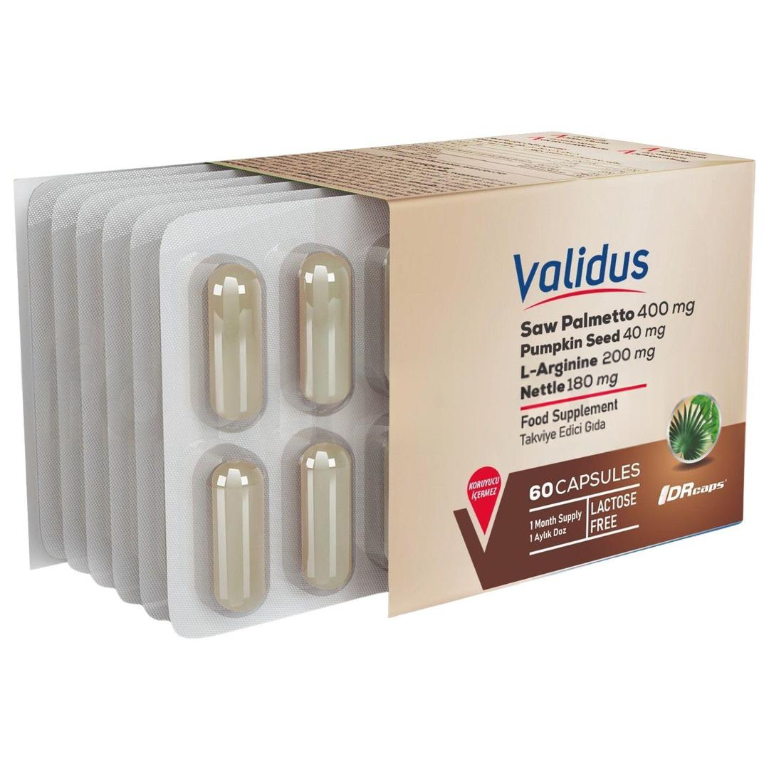 Validus Saw Palmetto 400 mg L-arginine Pumpkin Seed Lycopene 60 Kapsül