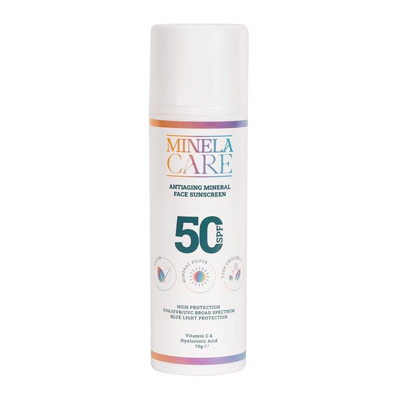 Minela Care Anti-Aging Organik Mineral Filtreli Yüz Güneş Kremi SPF50+ 70 gr