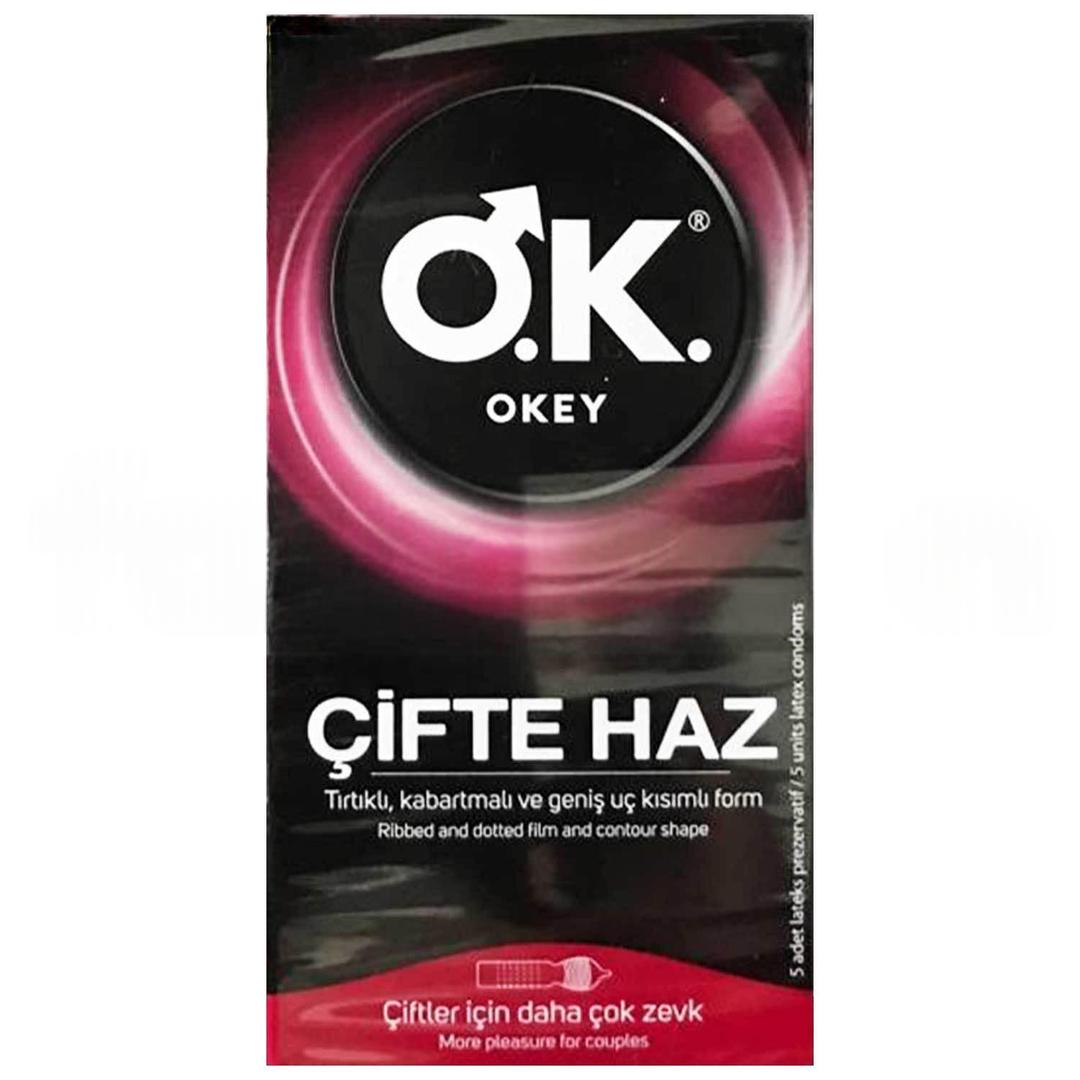 Okey Çifte Haz Prezervatif 5'li