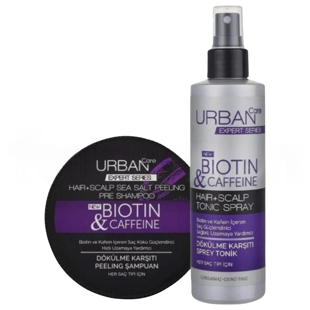 Urban Care Expert Peeling Şampuan 200 ml + Biotin & Kafein Sprey Tonik 200 ml