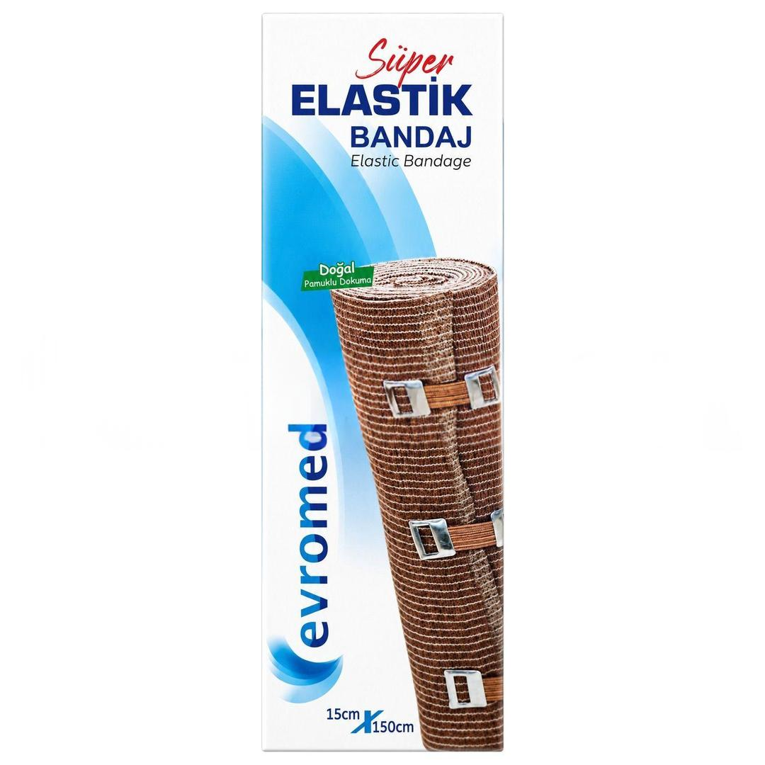 Evromed Elastik Bandaj Metal Kopçalı 15x150 cm