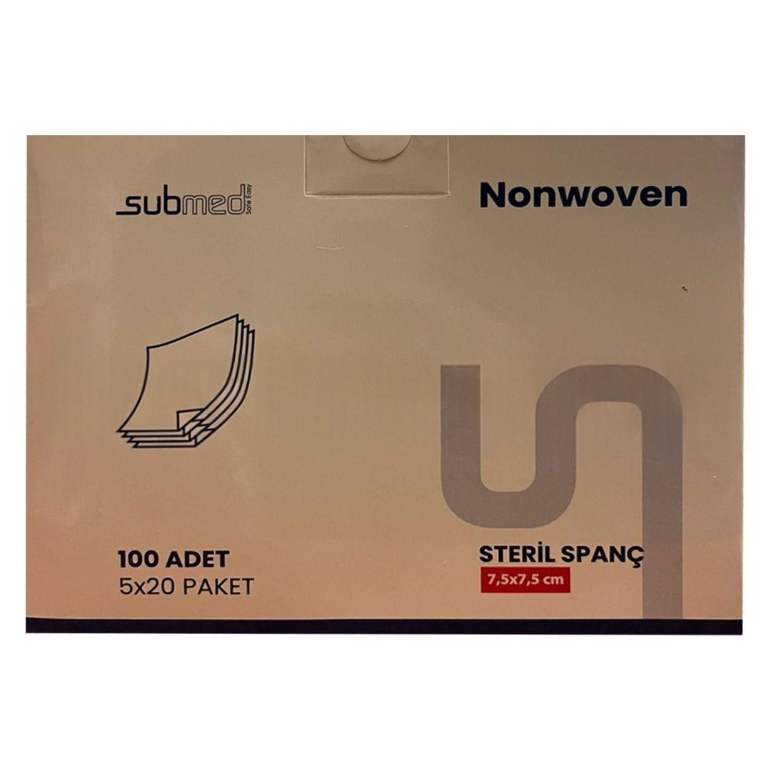 SubMed Steril Spanç Gaz Kompres Nonwoven 7,5 x 7,5 cm 100 Paket