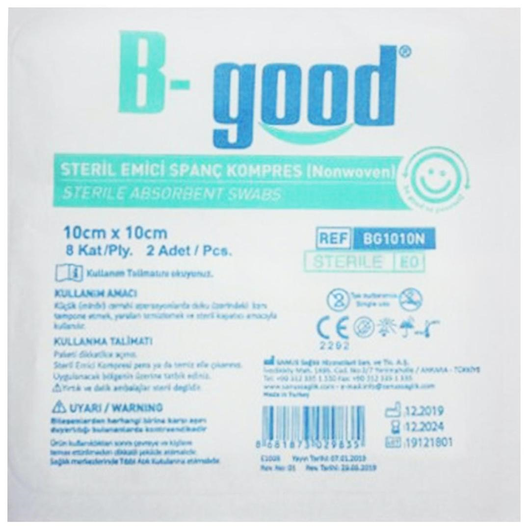 B-Good Steril Emici Spanç Kompres 10x10 cm 2'li
