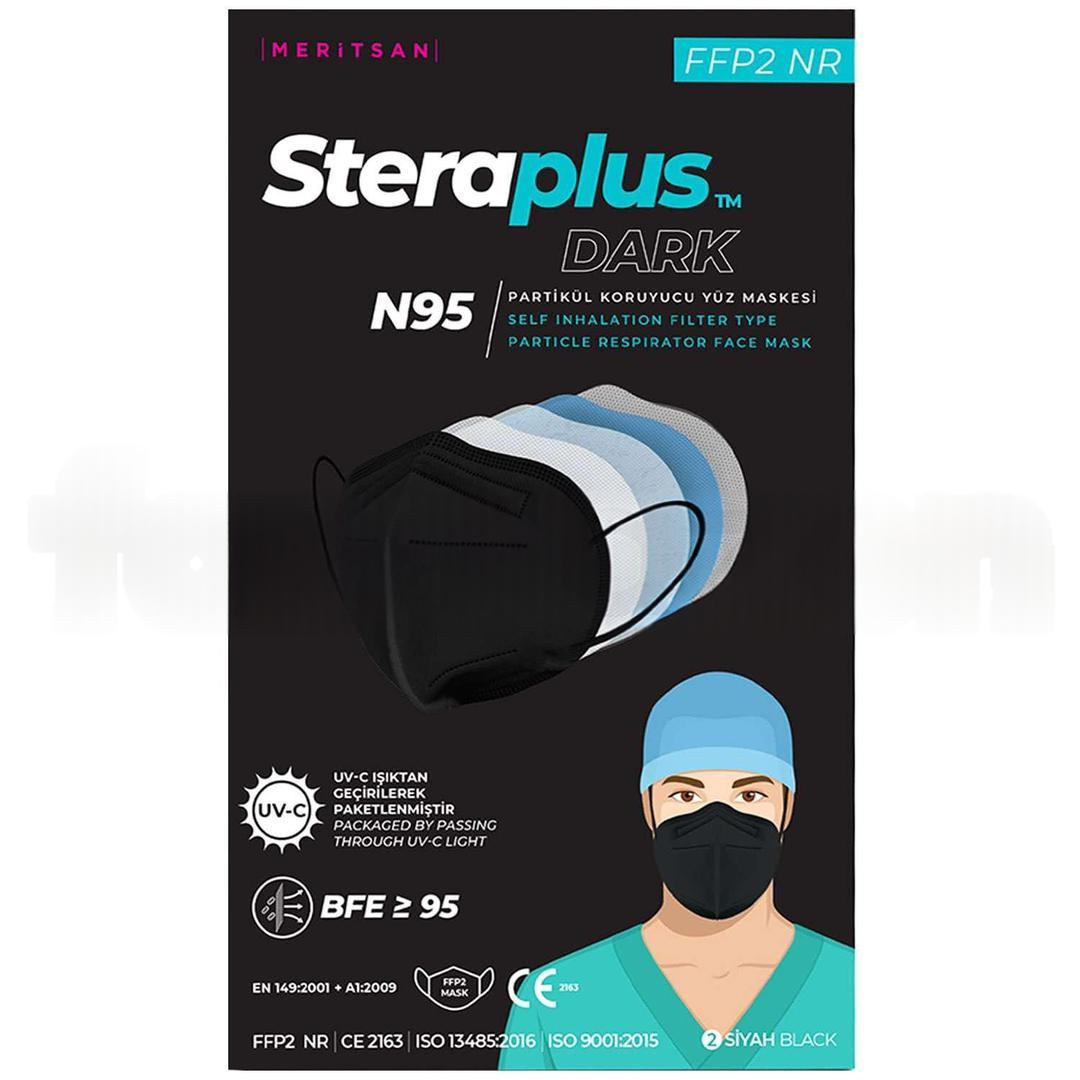 Steraplus Dark FFP2 N95 Tekli Paketlenmiş Siyah Koruyucu Maske 10'lu