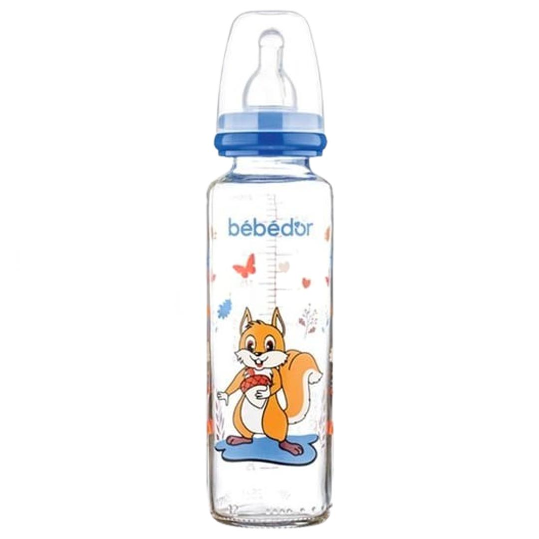 Bebedor Sevimli Sincap Desenli Cam Biberon 3+ Ay 250 ml