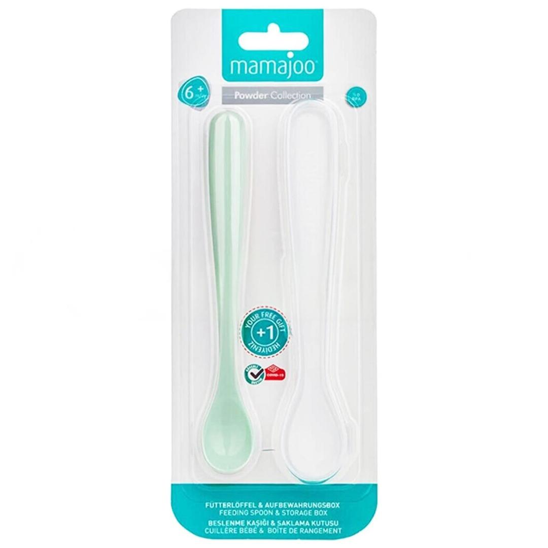 Mamajoo Powder Bebek Beslenme Kaşığı & Saklama Kutusu - Green